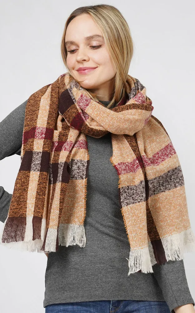 ESC10853 PLAID OBLONG SCARF
