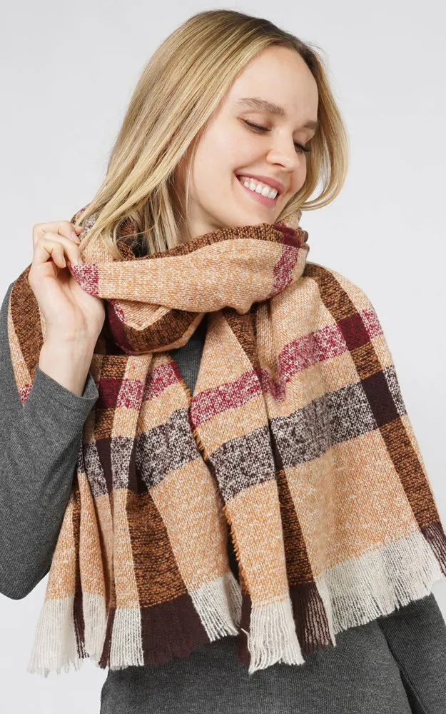 ESC10853 PLAID OBLONG SCARF