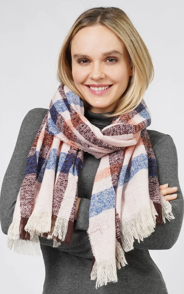 ESC10853 PLAID OBLONG SCARF