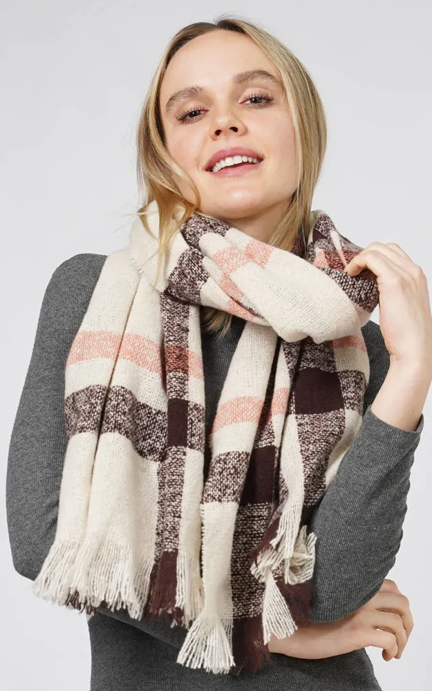 ESC10853 PLAID OBLONG SCARF