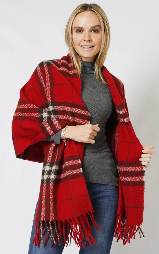 ESC10892 PLAID OBLONG SCARF