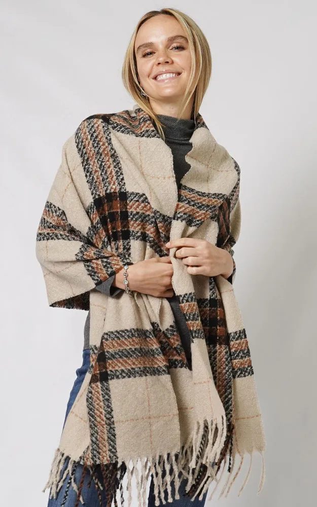 ESC10892 PLAID OBLONG SCARF