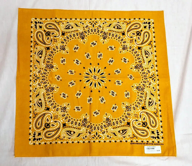 Gold Paisley Bandana