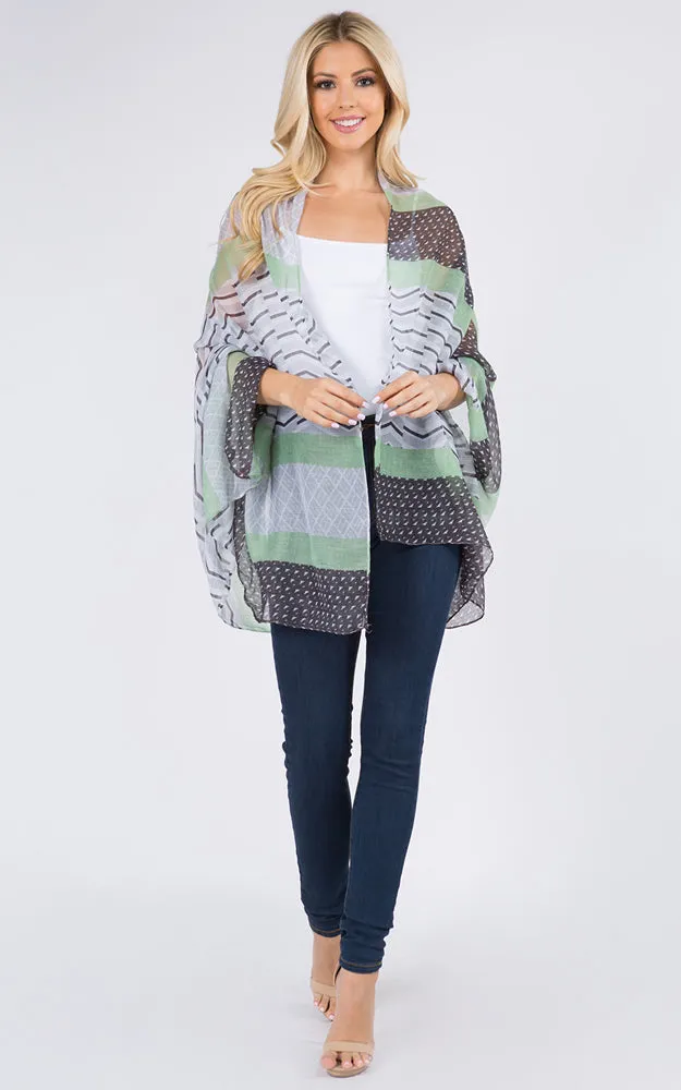 GPO988 Multi Pattern Print Oblong Scarf