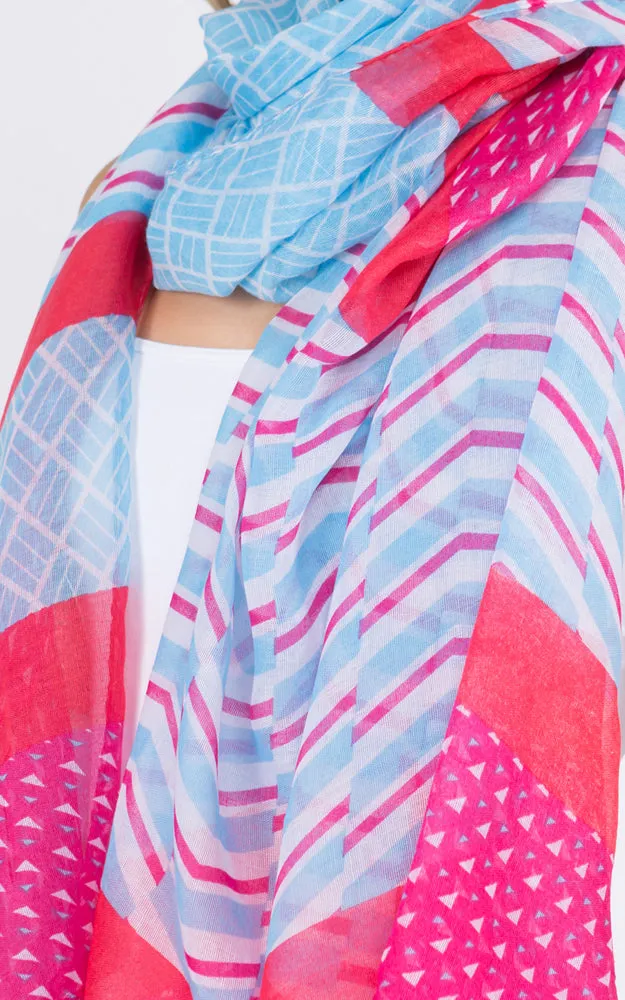 GPO988 Multi Pattern Print Oblong Scarf
