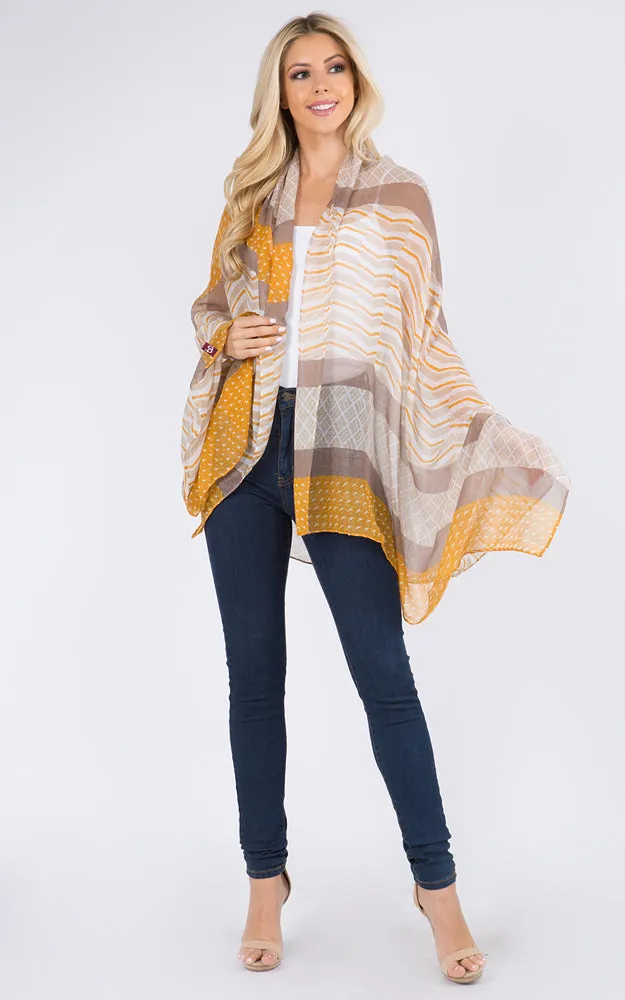 GPO988 Multi Pattern Print Oblong Scarf