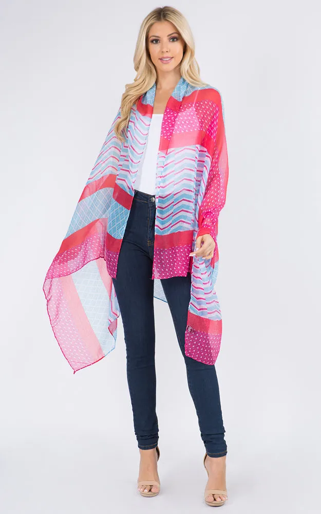 GPO988 Multi Pattern Print Oblong Scarf