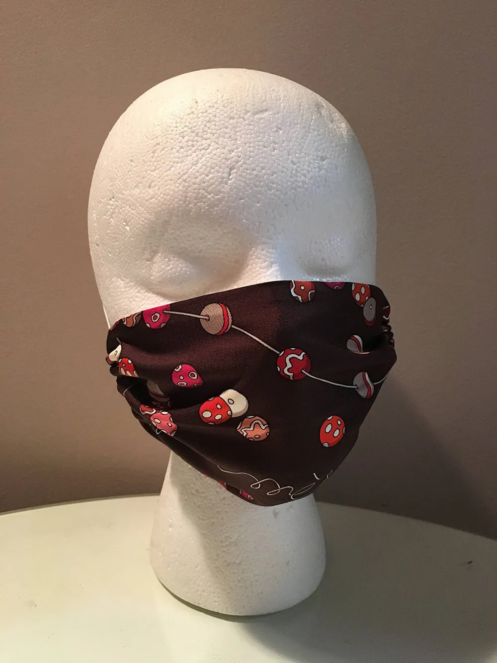 Handmade Hermes Dancing Pearls Silk Scarf Mask