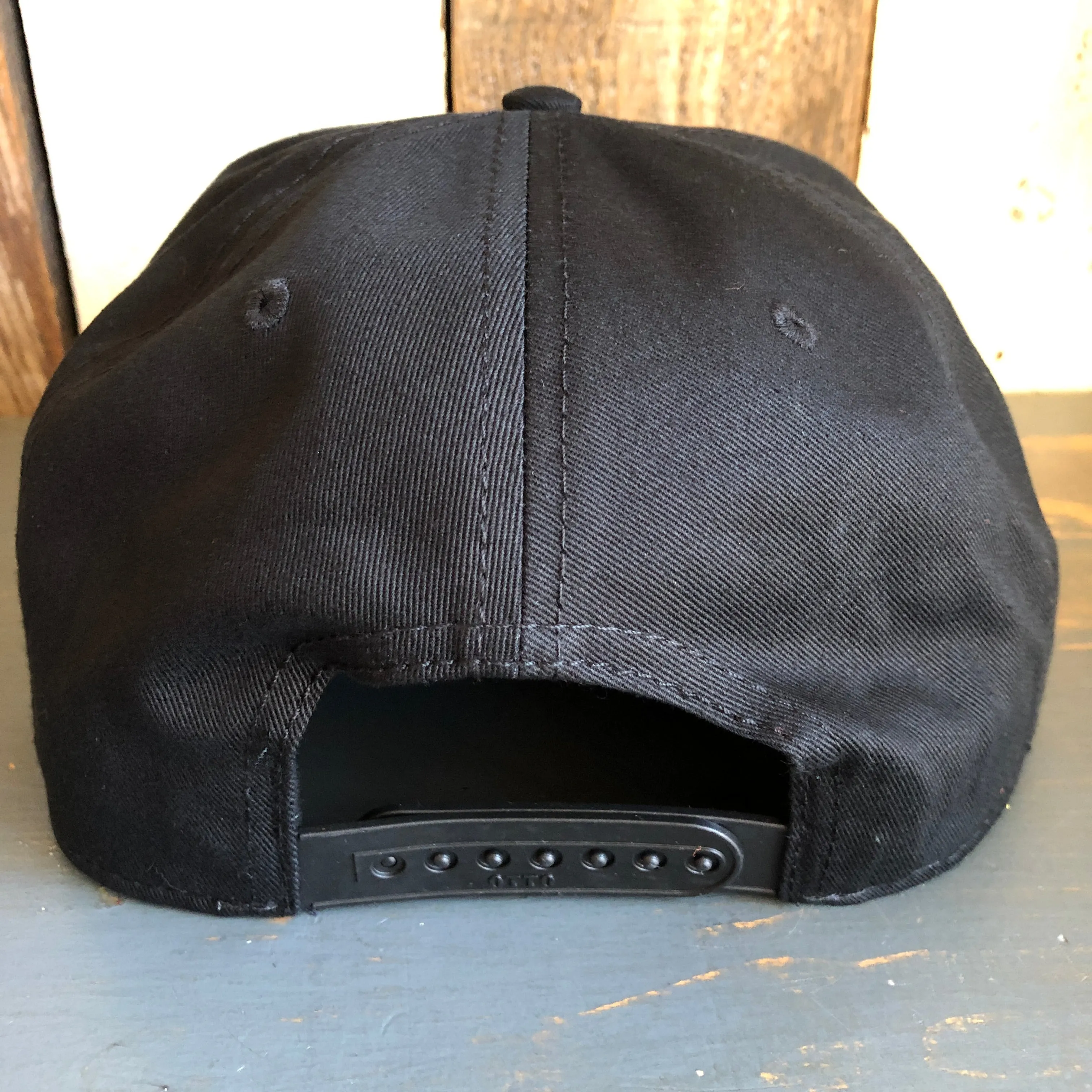Hermosa Beach AS REAL AS THE STREETS Black Panel/Hawaiian Pattern Visor - 6 Panel Mid Profile Snapback Hat - Makai