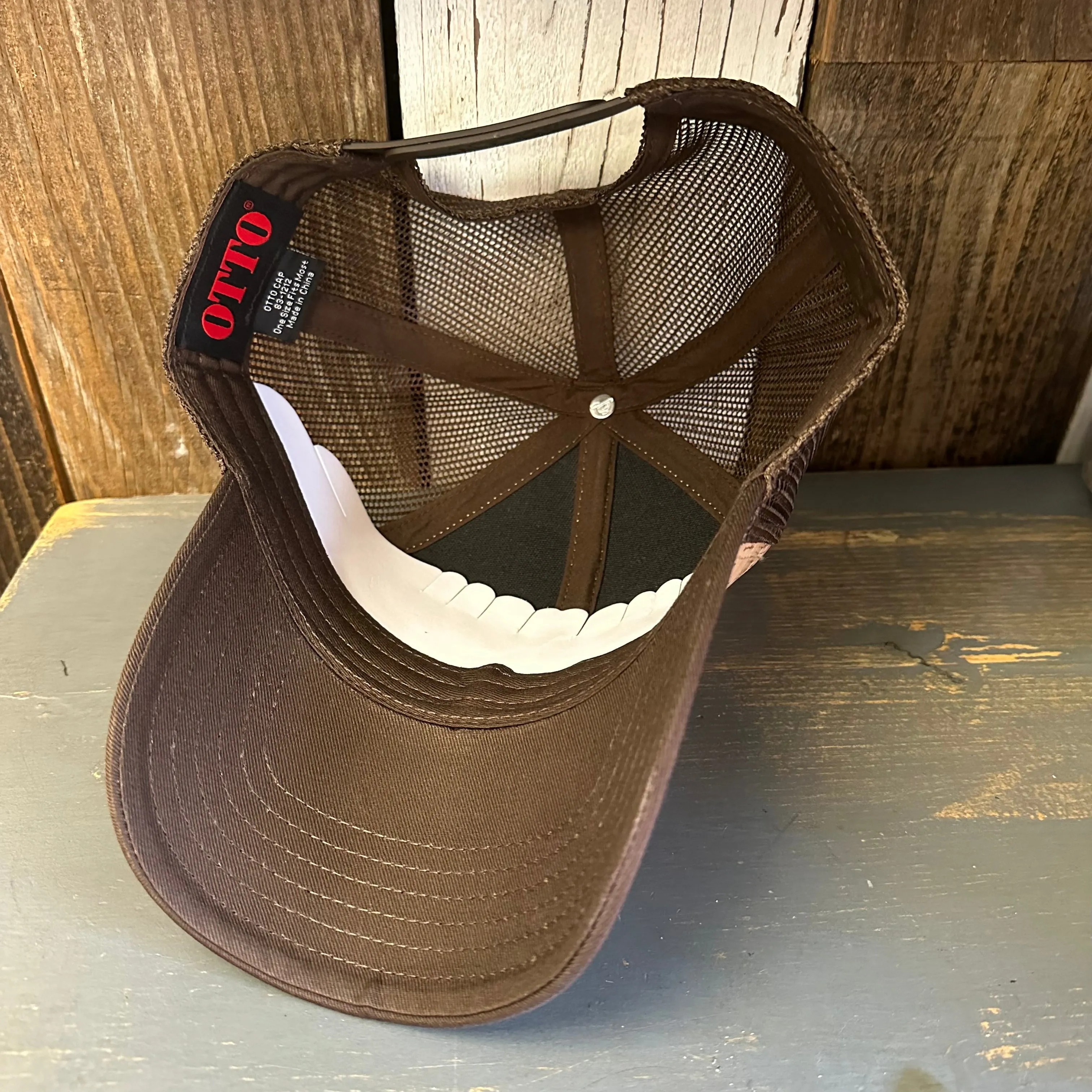 Hermosa Beach FIESTA Premium Cork Low Profile Mesh Back Trucker Hat - (Brown/Cork)