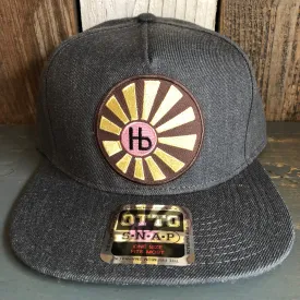 Hermosa Beach SUNBEAMS - 5-Panel Mid Profile Snapback Hat - Heather Black