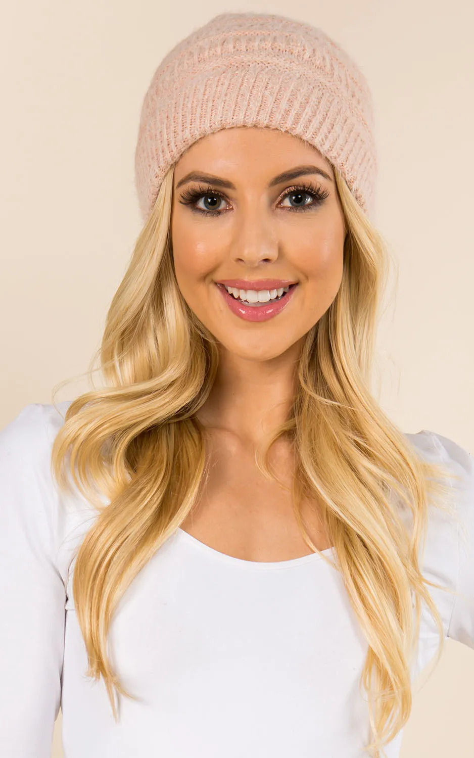 HP8213 Ponytail Soft Knit Beanie Hat