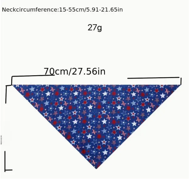 Independence Day Pet Dog Triangle Towel Pet Cat Dog Scarf Bandana (Red)