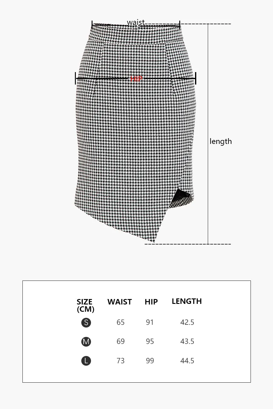 Irregular plaid skirt | Houndstooth skirt | Vacation skirt