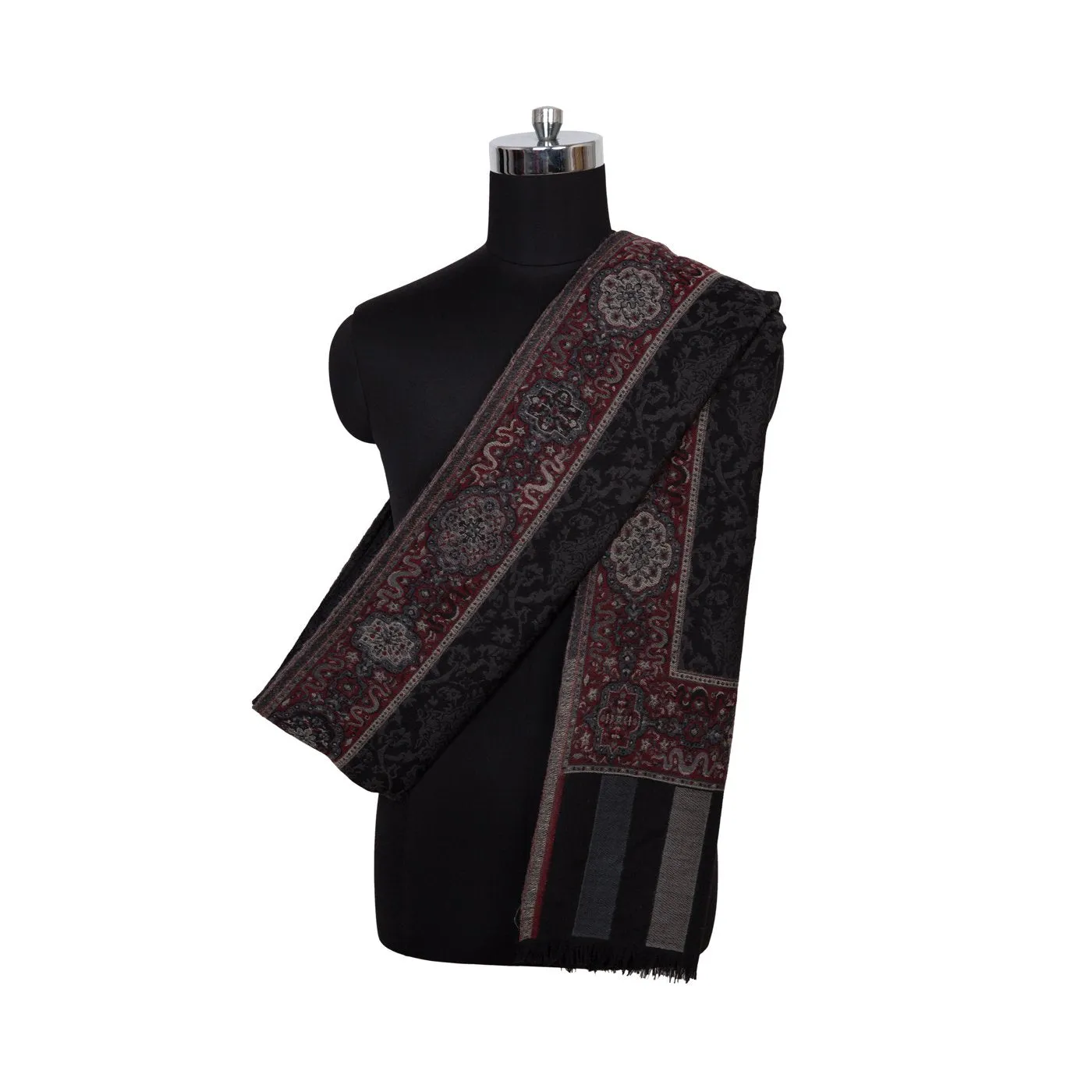 Juman Black Woolen Lohi Shawl