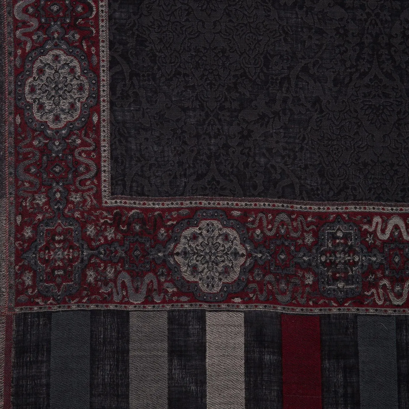 Juman Black Woolen Lohi Shawl