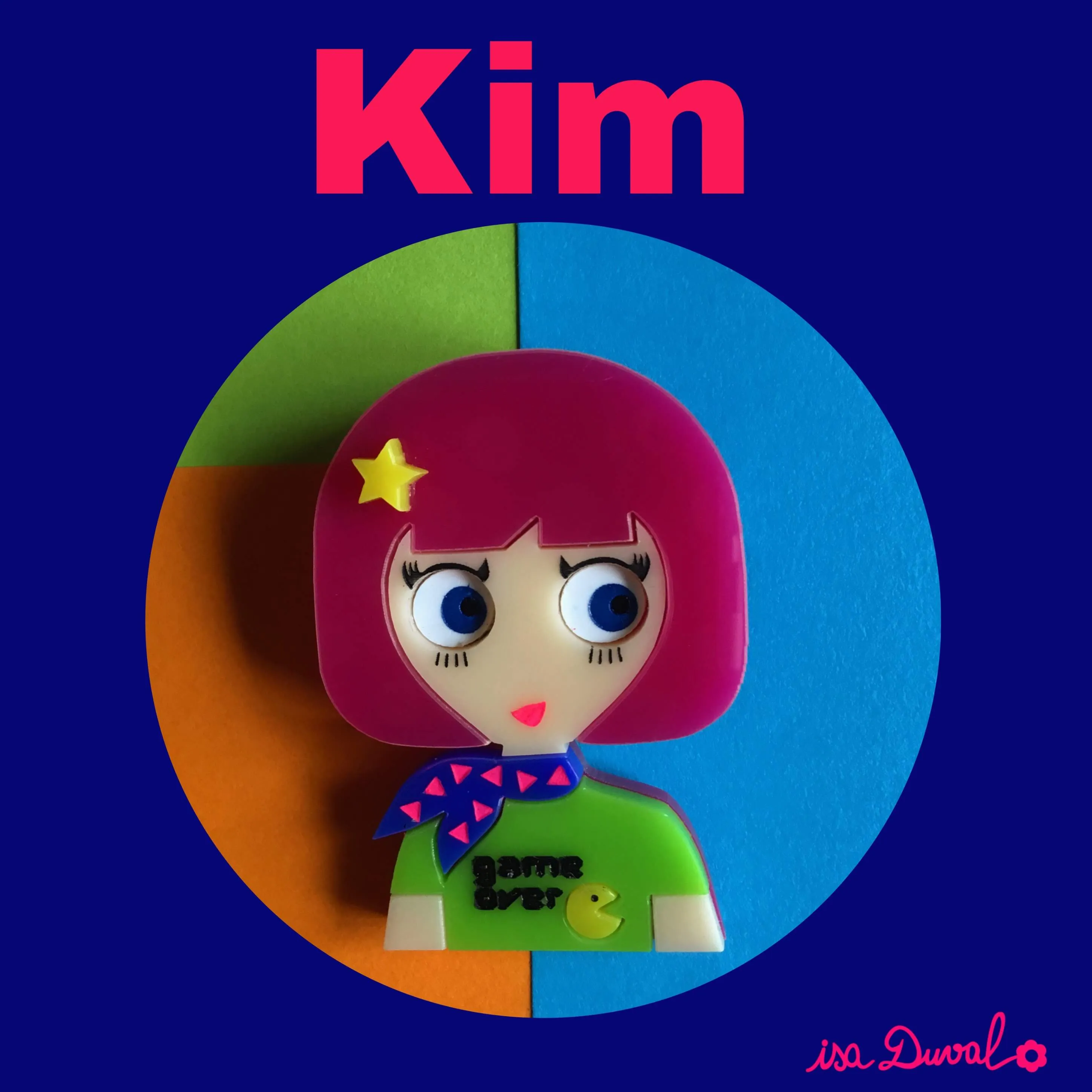 KIM Acrylic Brooch, back to the 8O's!