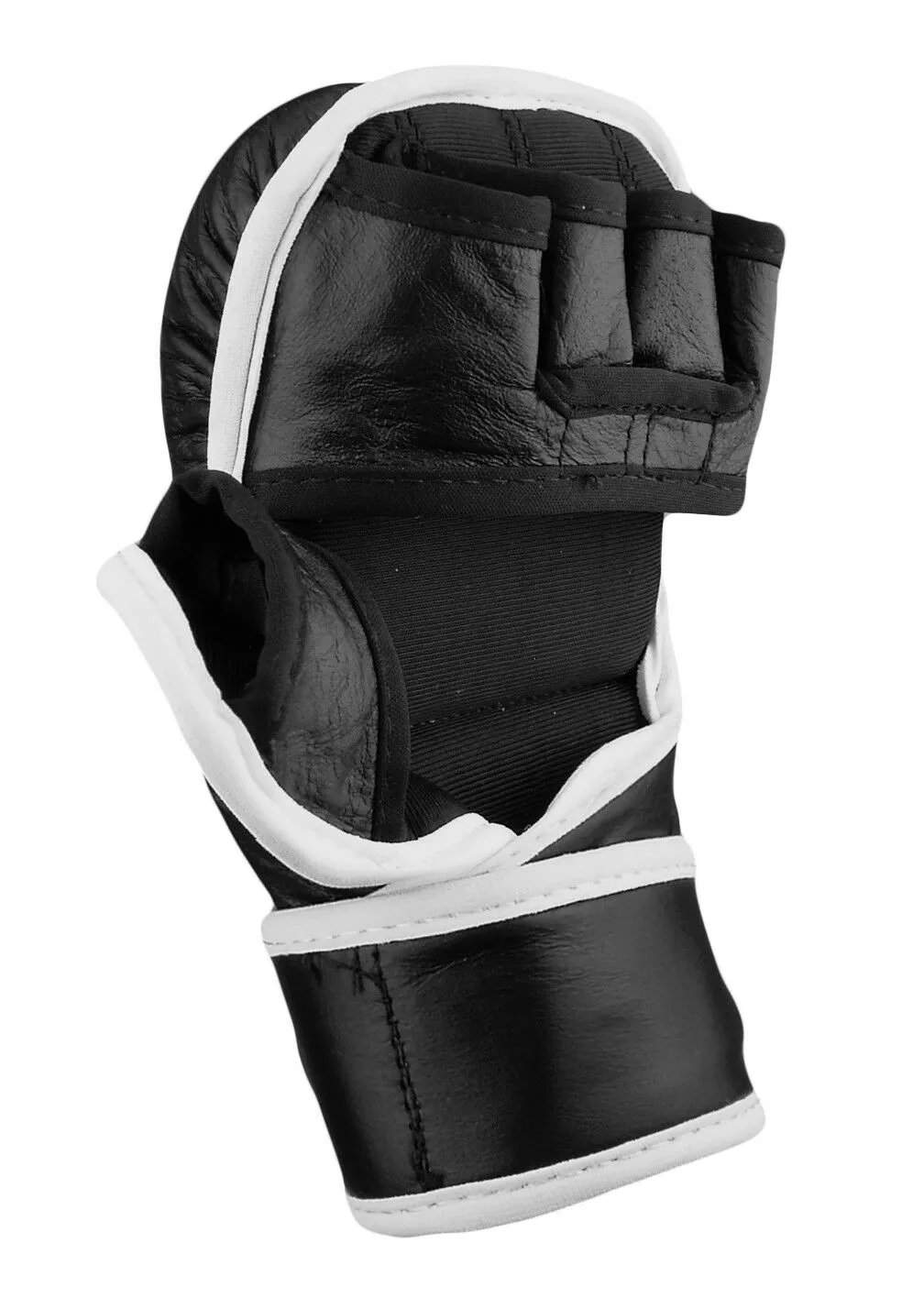 MMA Sparring Gloves, Leather, Black