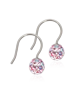 Natural Titanium - Mini Pendant Crystal Ball Earring 6mm Skin Friendly Earrings Ireland