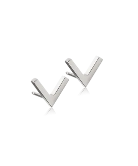 Natural Titanium - Plain V 8mm Earring Skin Friendly Earrings Ireland