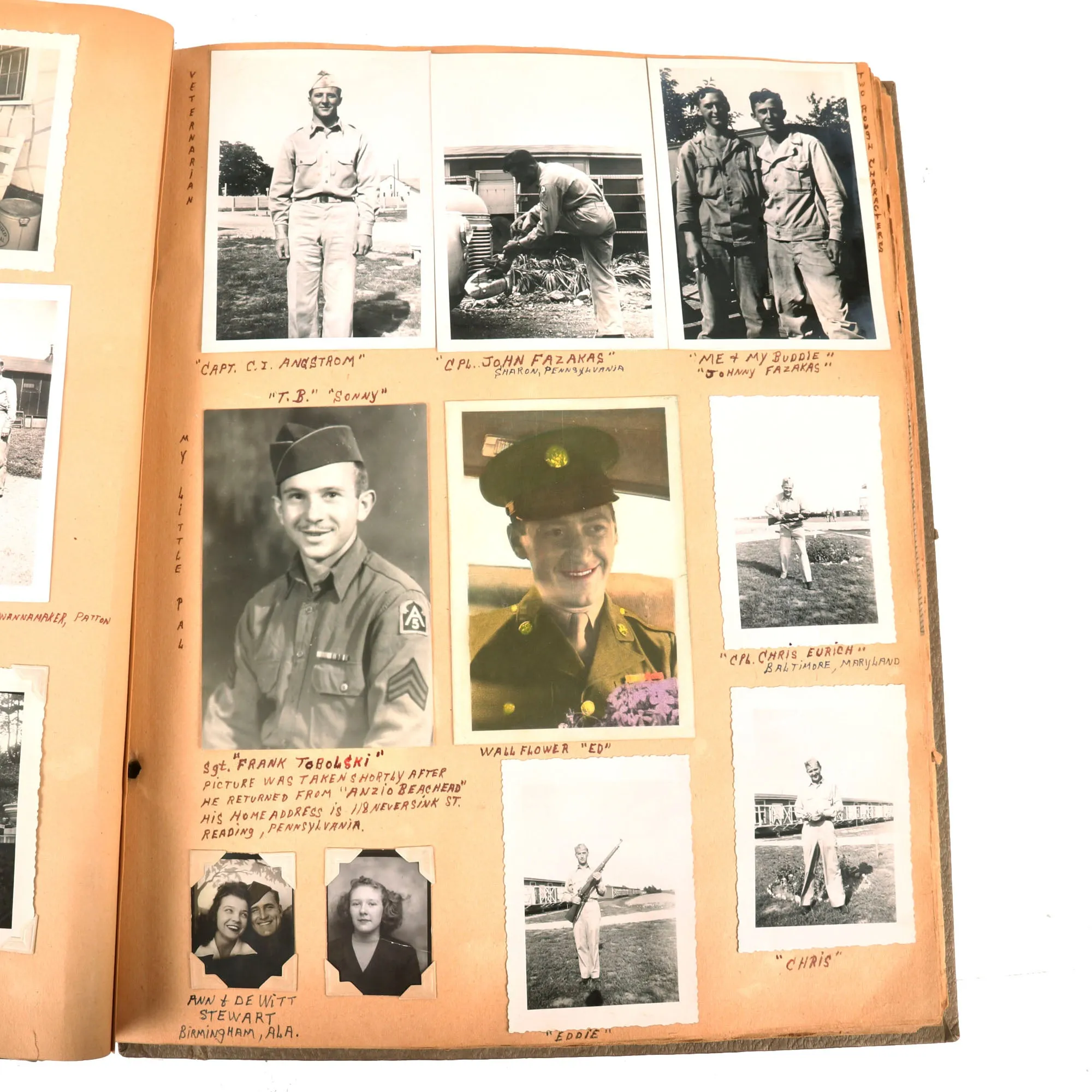 Original U.S. WWII Extensive Pigeon Breeding Group Scrapbook with Patch & Currency Collection - Over 200 Photographs
