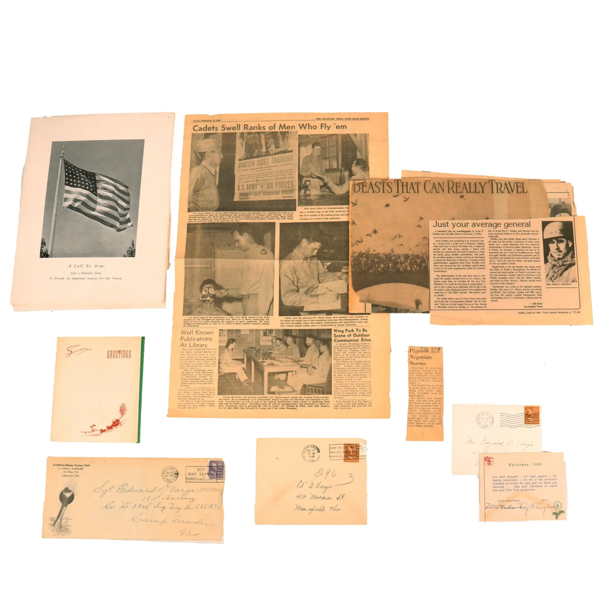Original U.S. WWII Extensive Pigeon Breeding Group Scrapbook with Patch & Currency Collection - Over 200 Photographs