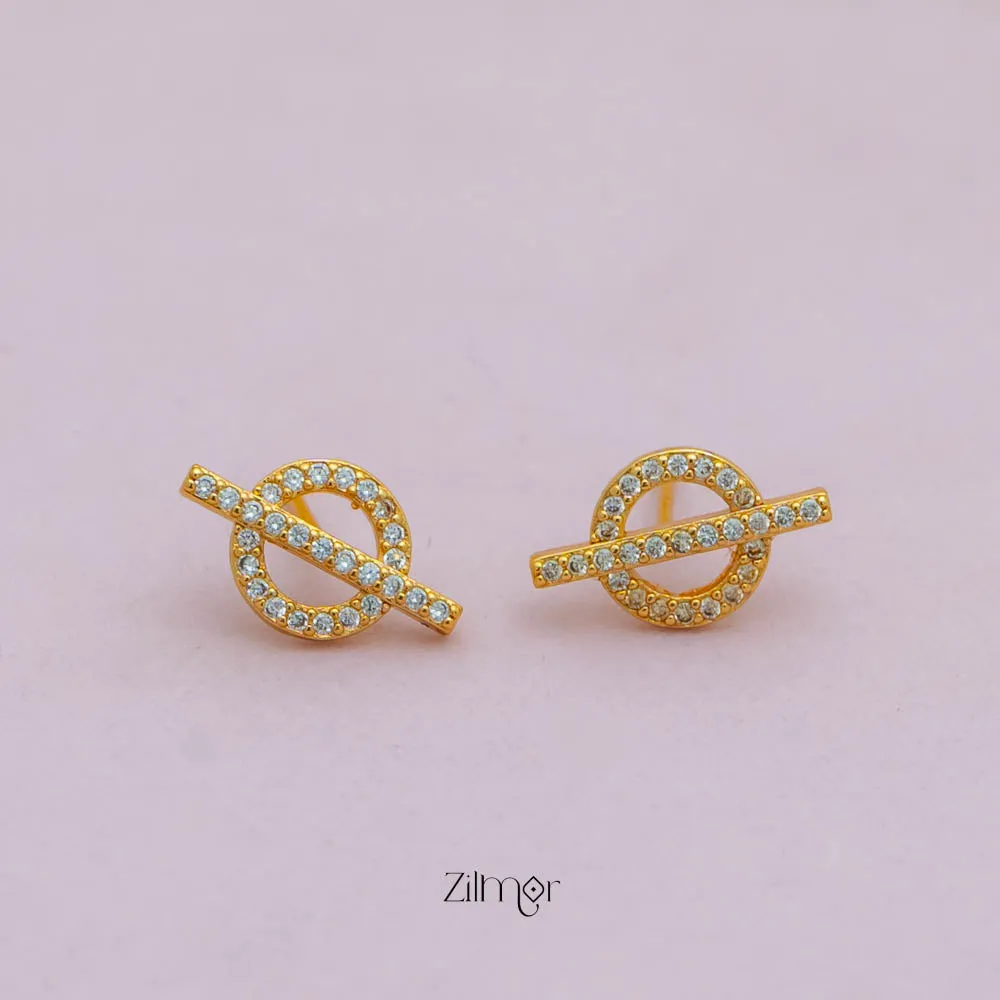 PE101849  - Gold tone AD Stone Combo stud Earrings