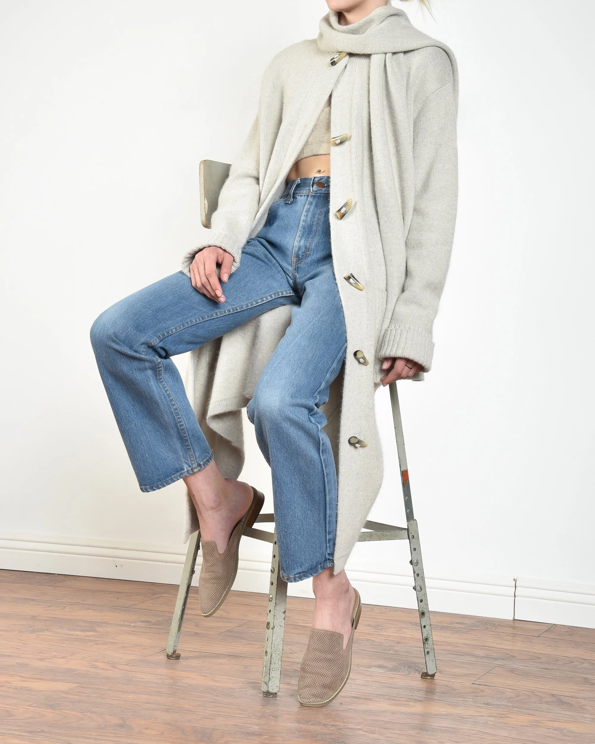 Ralph Lauren Toggle Cardi with Scarf