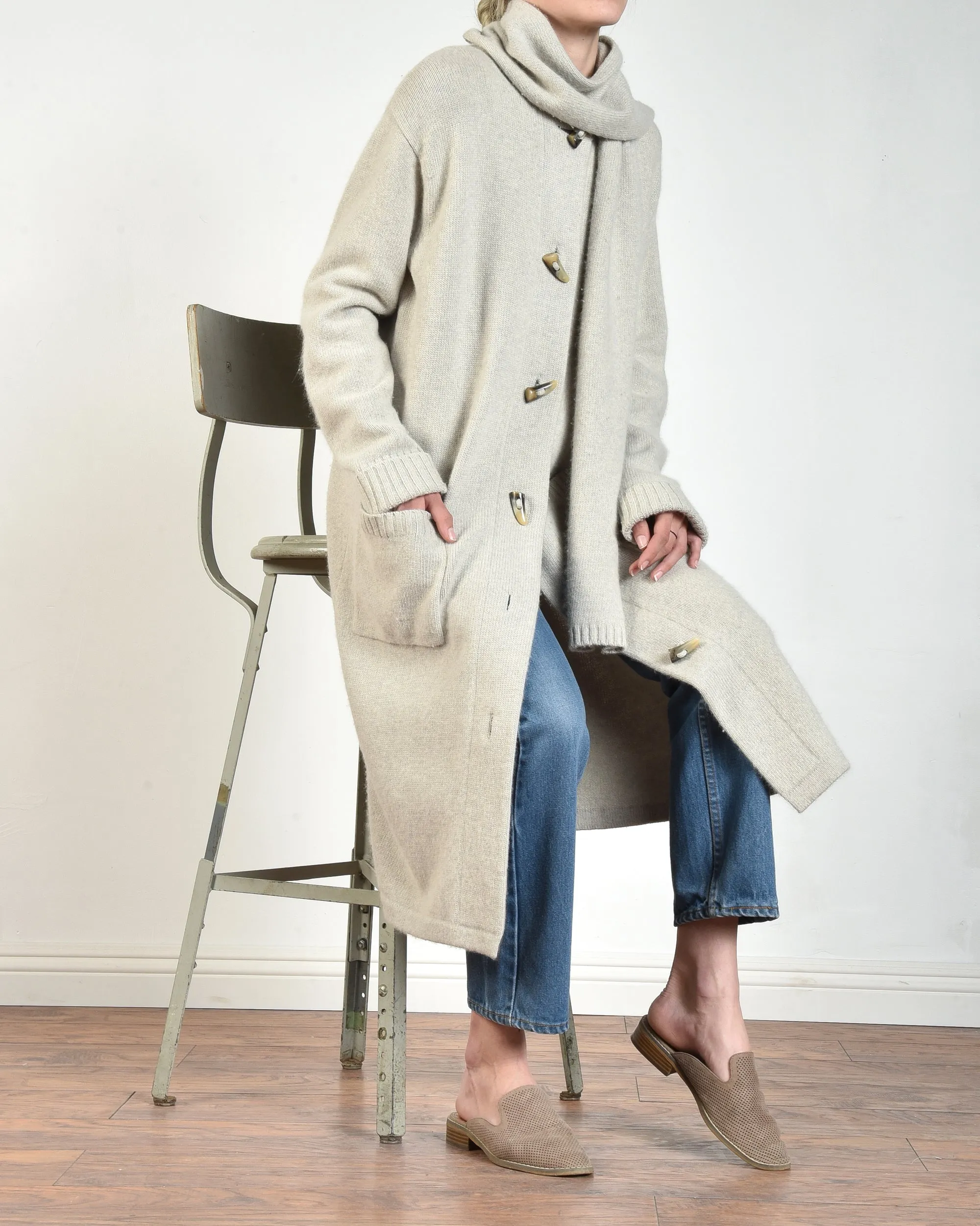 Ralph Lauren Toggle Cardi with Scarf