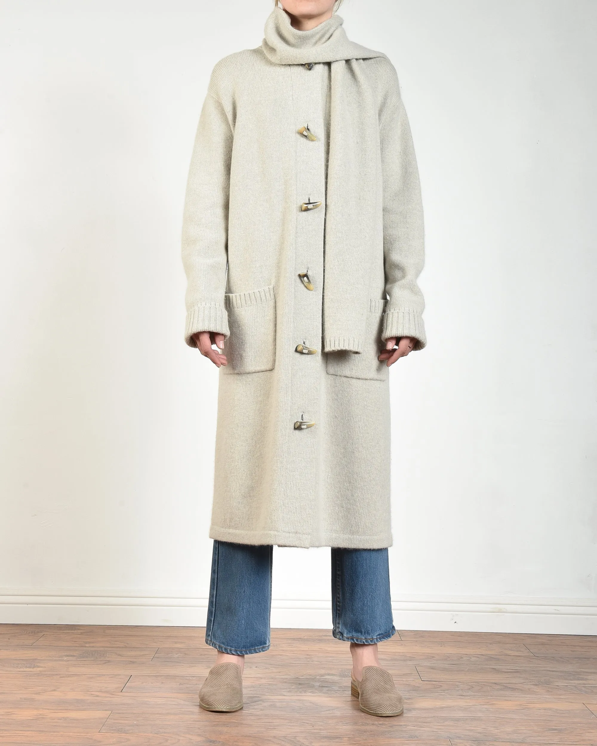 Ralph Lauren Toggle Cardi with Scarf