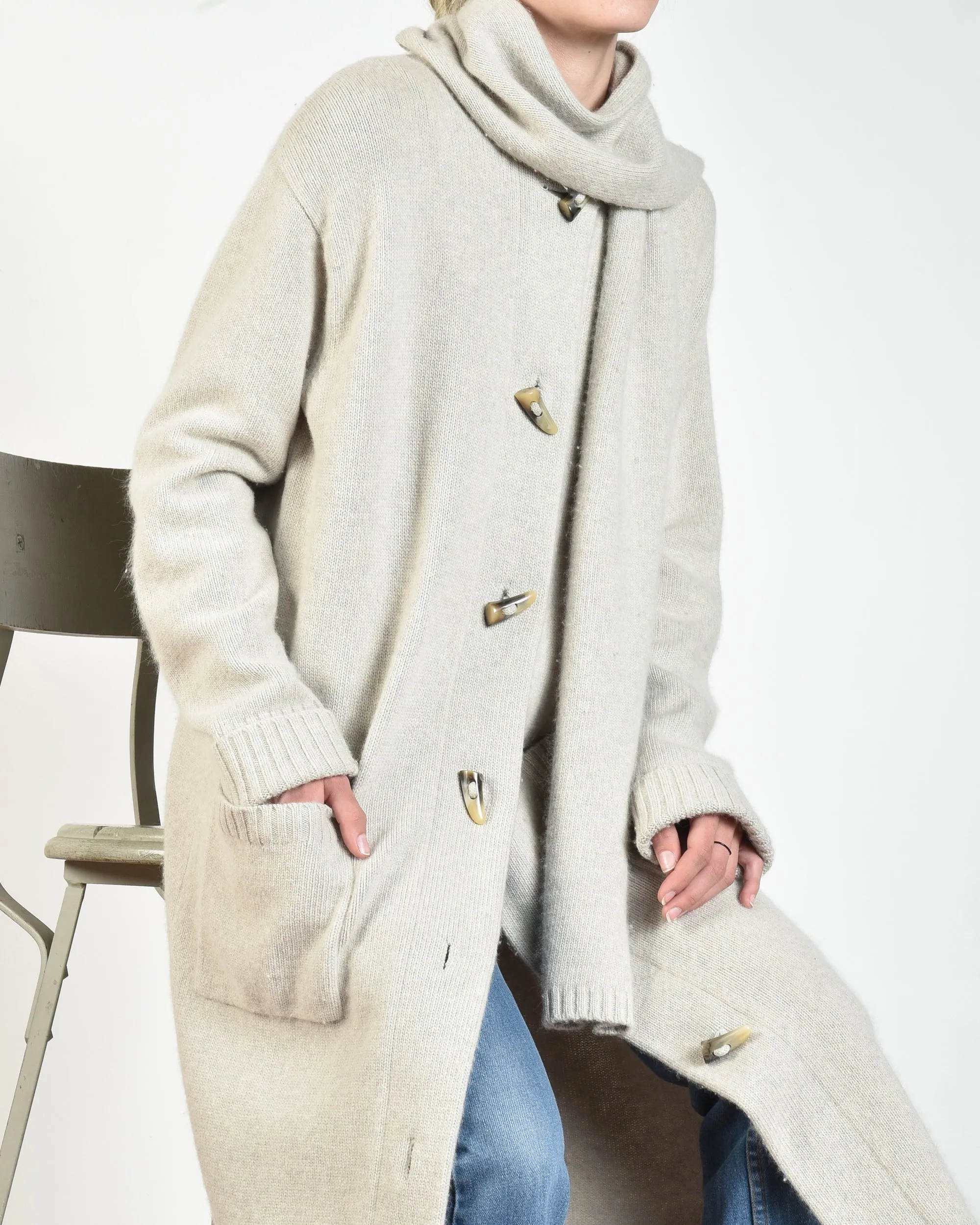 Ralph Lauren Toggle Cardi with Scarf