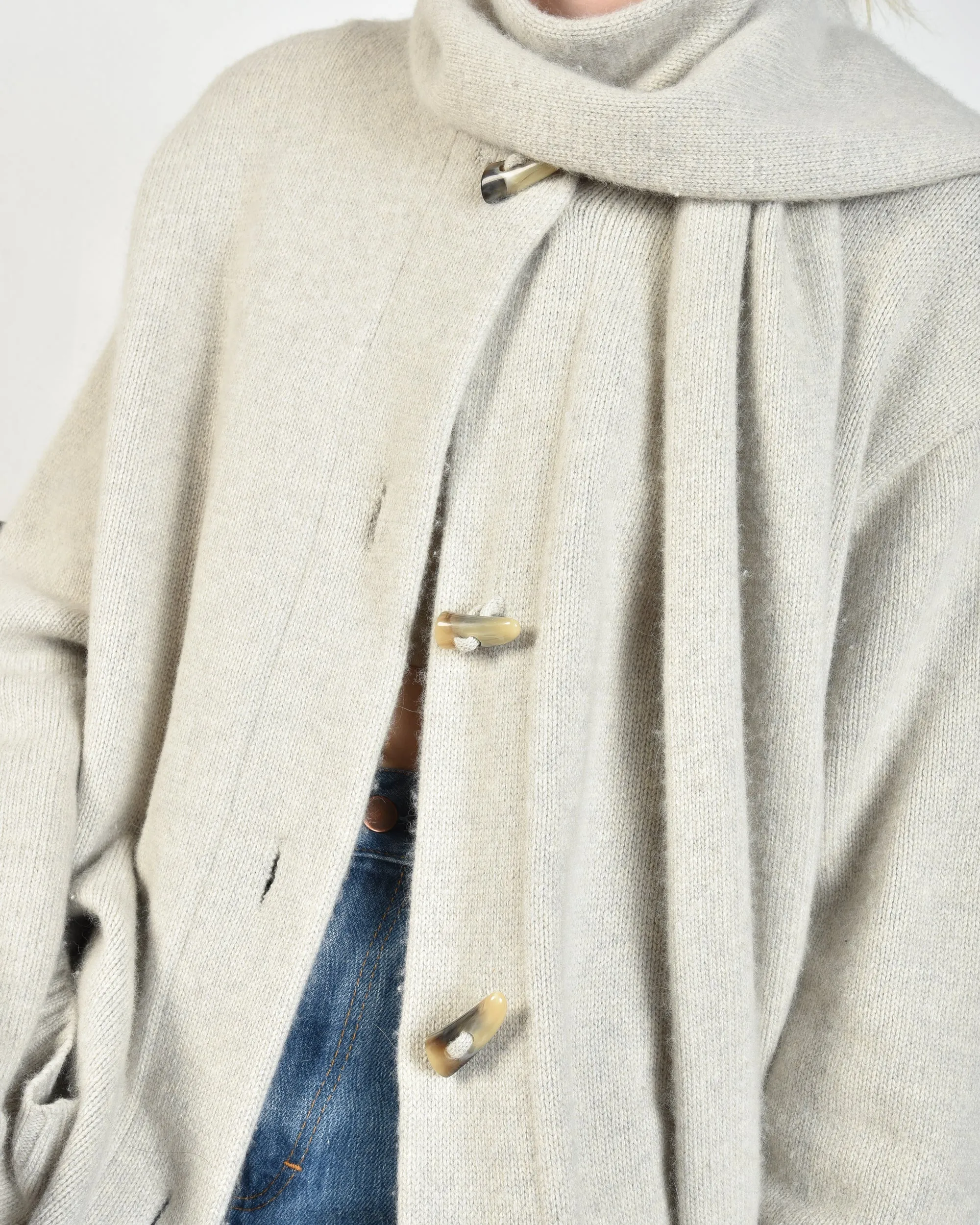 Ralph Lauren Toggle Cardi with Scarf