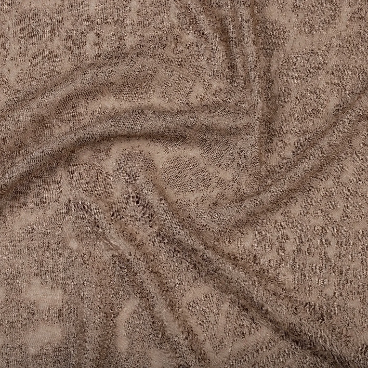Self-Patch Cutting Beige Woolen Stole