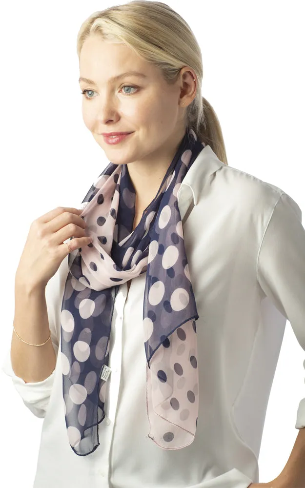 SPOS4916 Two Tone Polka Dot  Oblong Scarf
