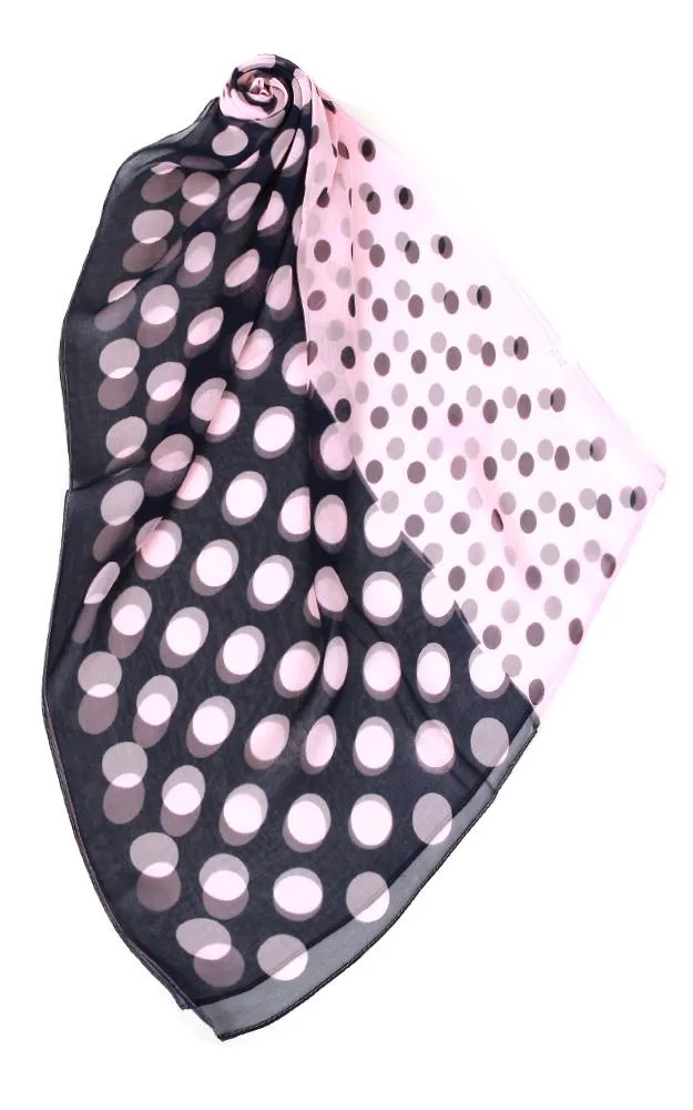 SPOS4916 Two Tone Polka Dot  Oblong Scarf