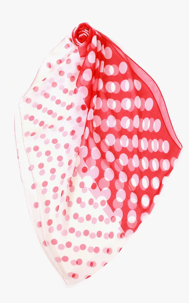 SPOS4916 Two Tone Polka Dot  Oblong Scarf