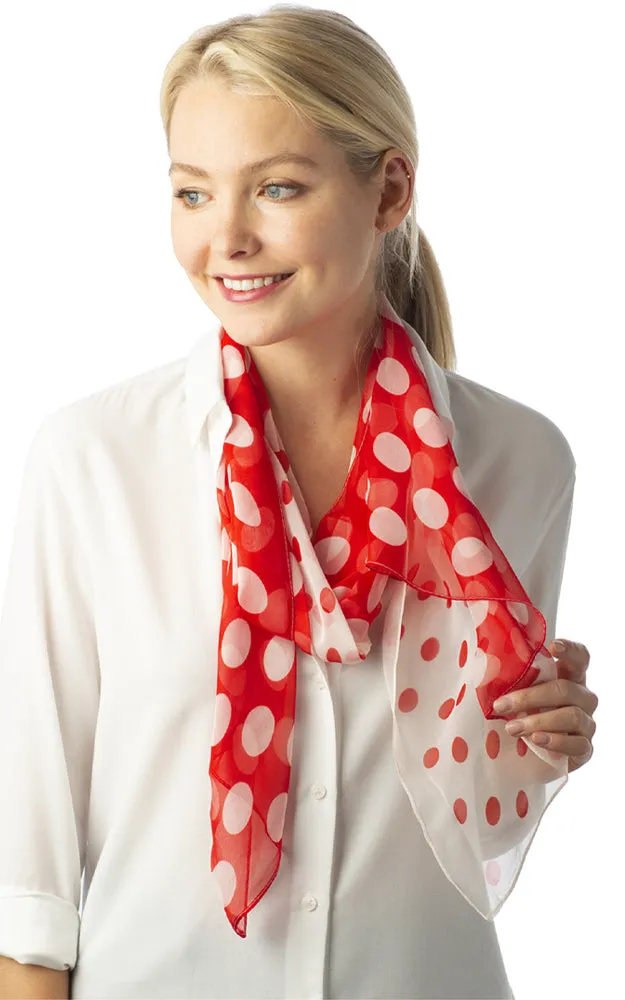 SPOS4916 Two Tone Polka Dot  Oblong Scarf