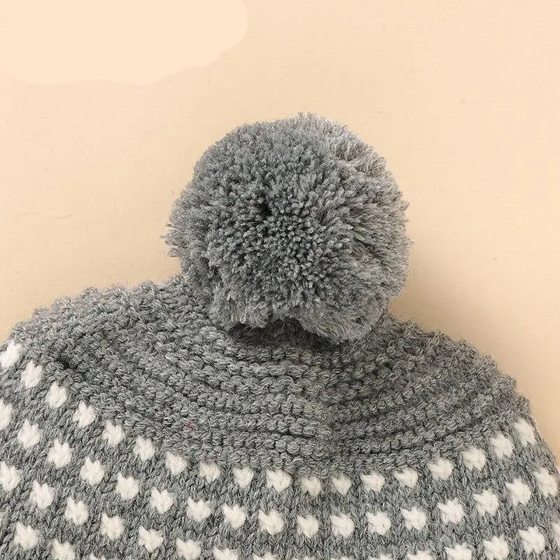 Stripe Pompom Hat with Earflaps