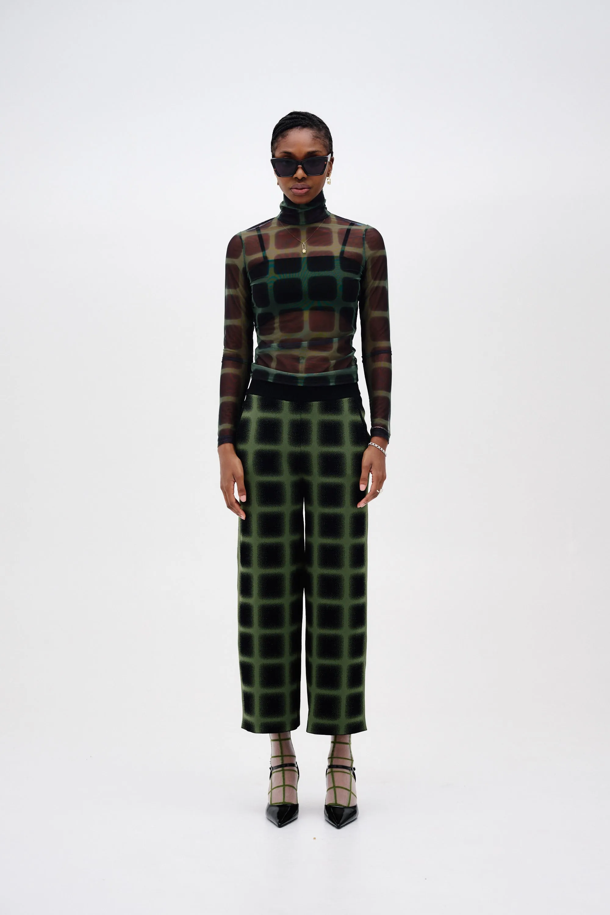 SULLEY PLAID TURTLENECK TOP