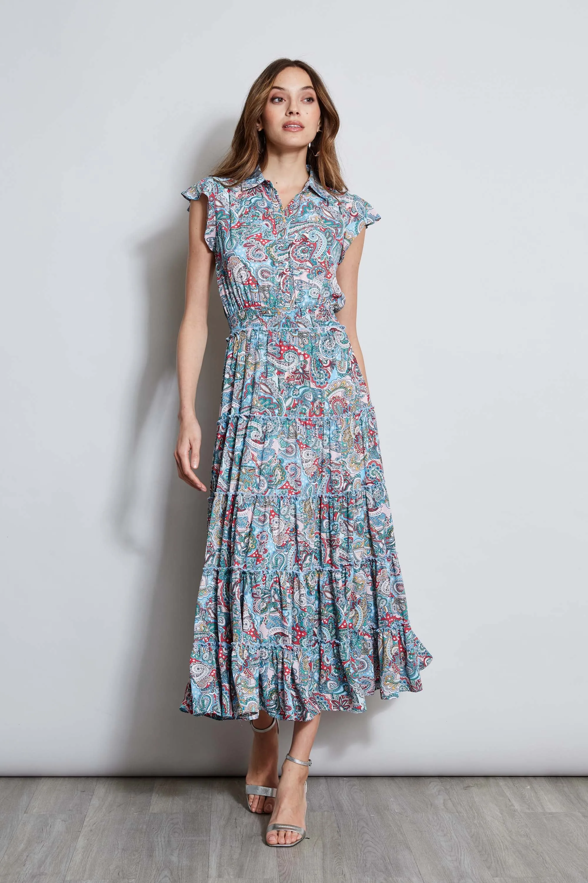 T-Tahari Paisley Midi Dress