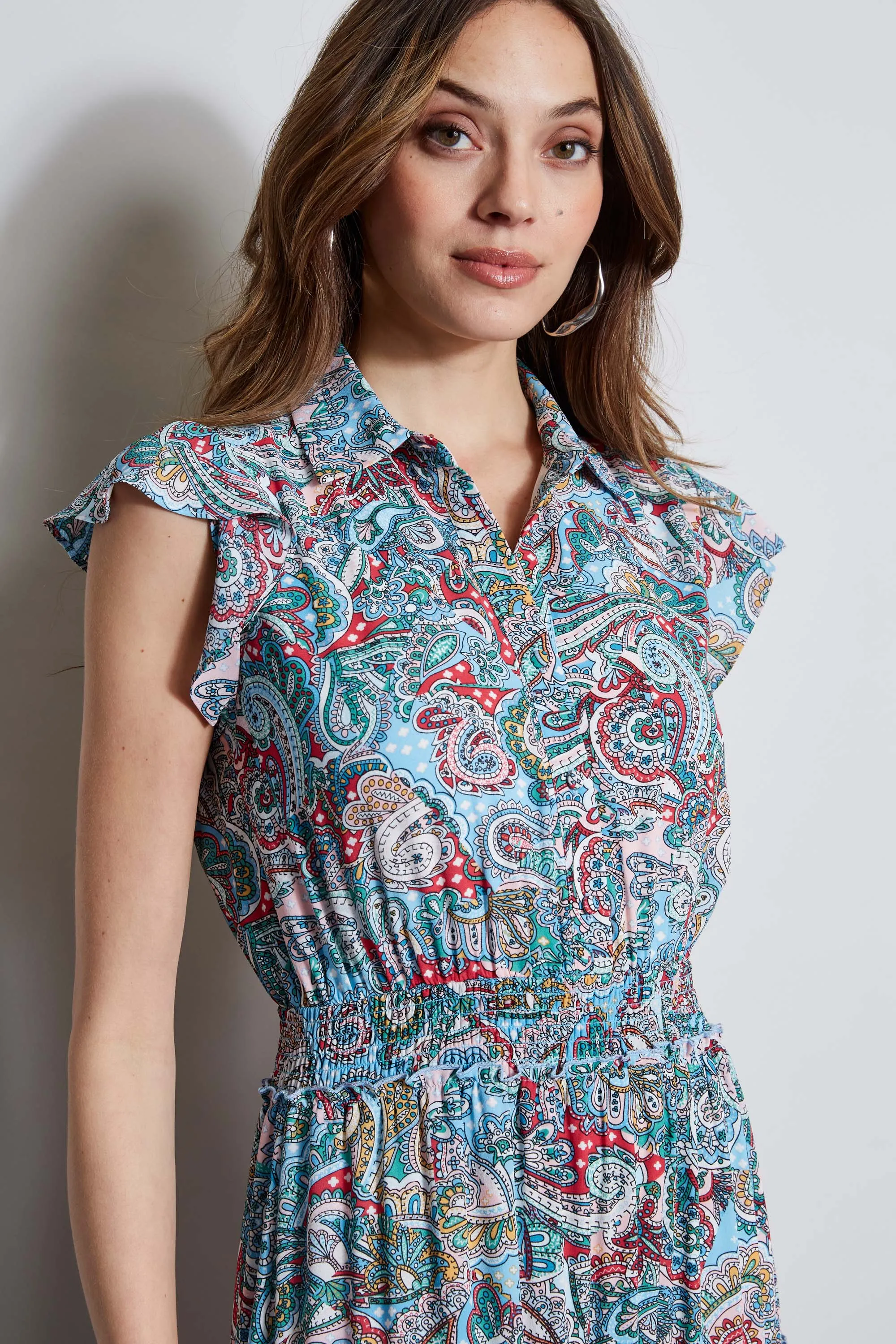 T-Tahari Paisley Midi Dress