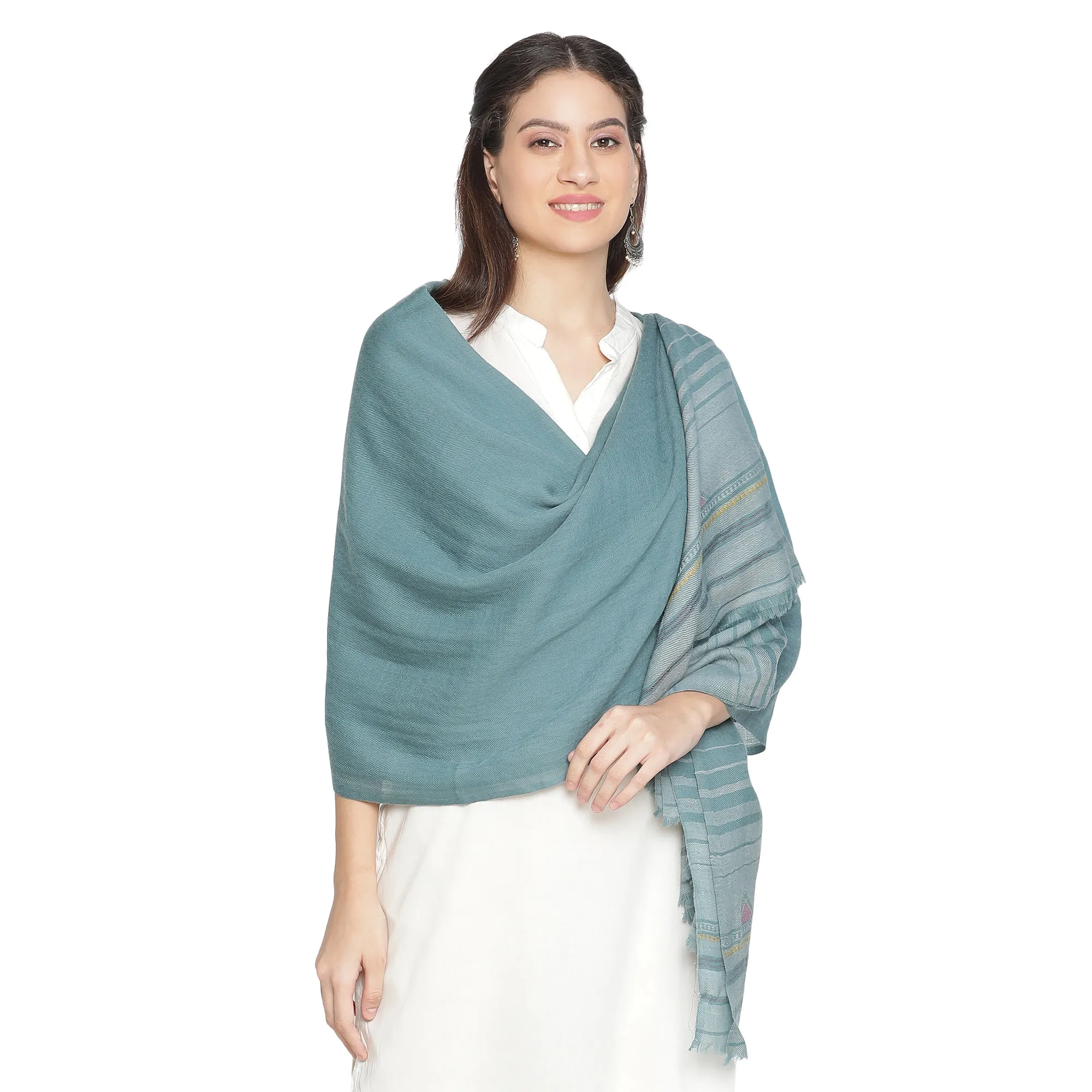 Triangle Dream Woolen Dobby Shawl