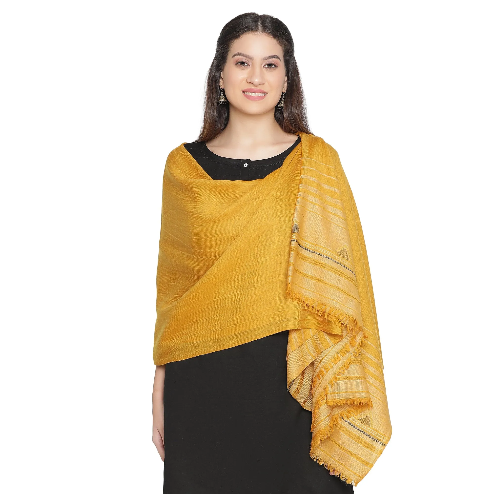 Triangle Dream Woolen Dobby Shawl