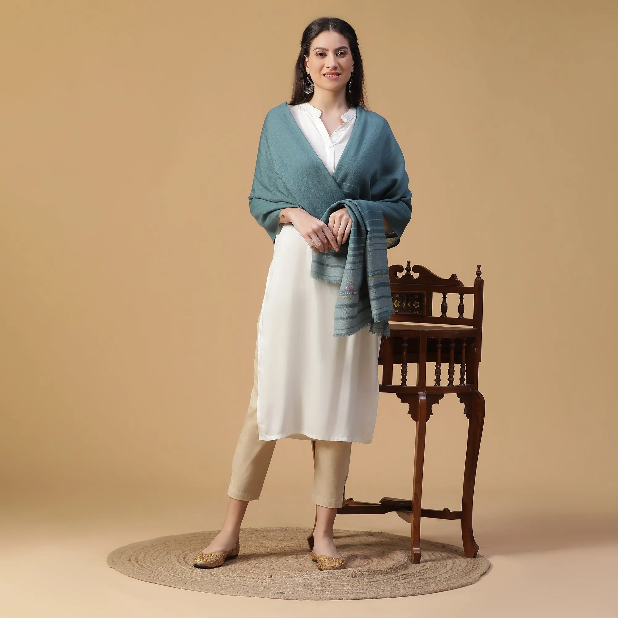 Triangle Dream Woolen Dobby Shawl