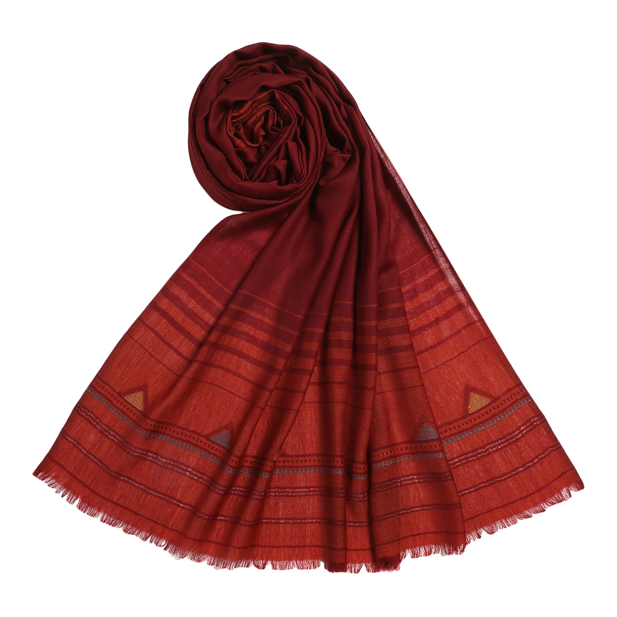 Triangle Dream Woolen Dobby Shawl