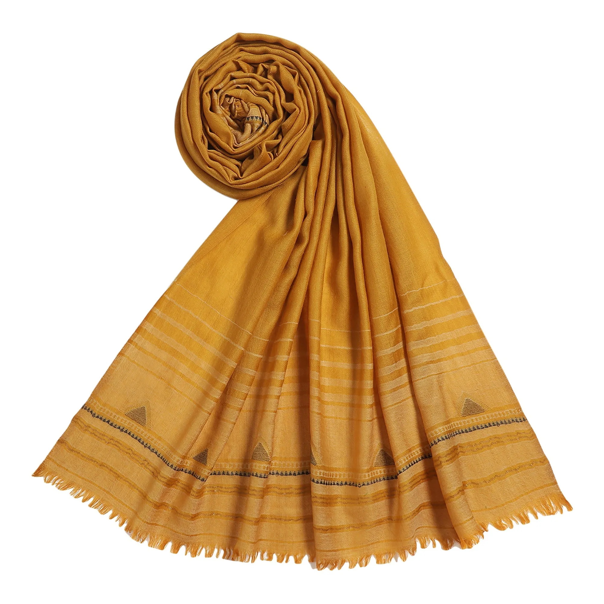 Triangle Dream Woolen Dobby Shawl