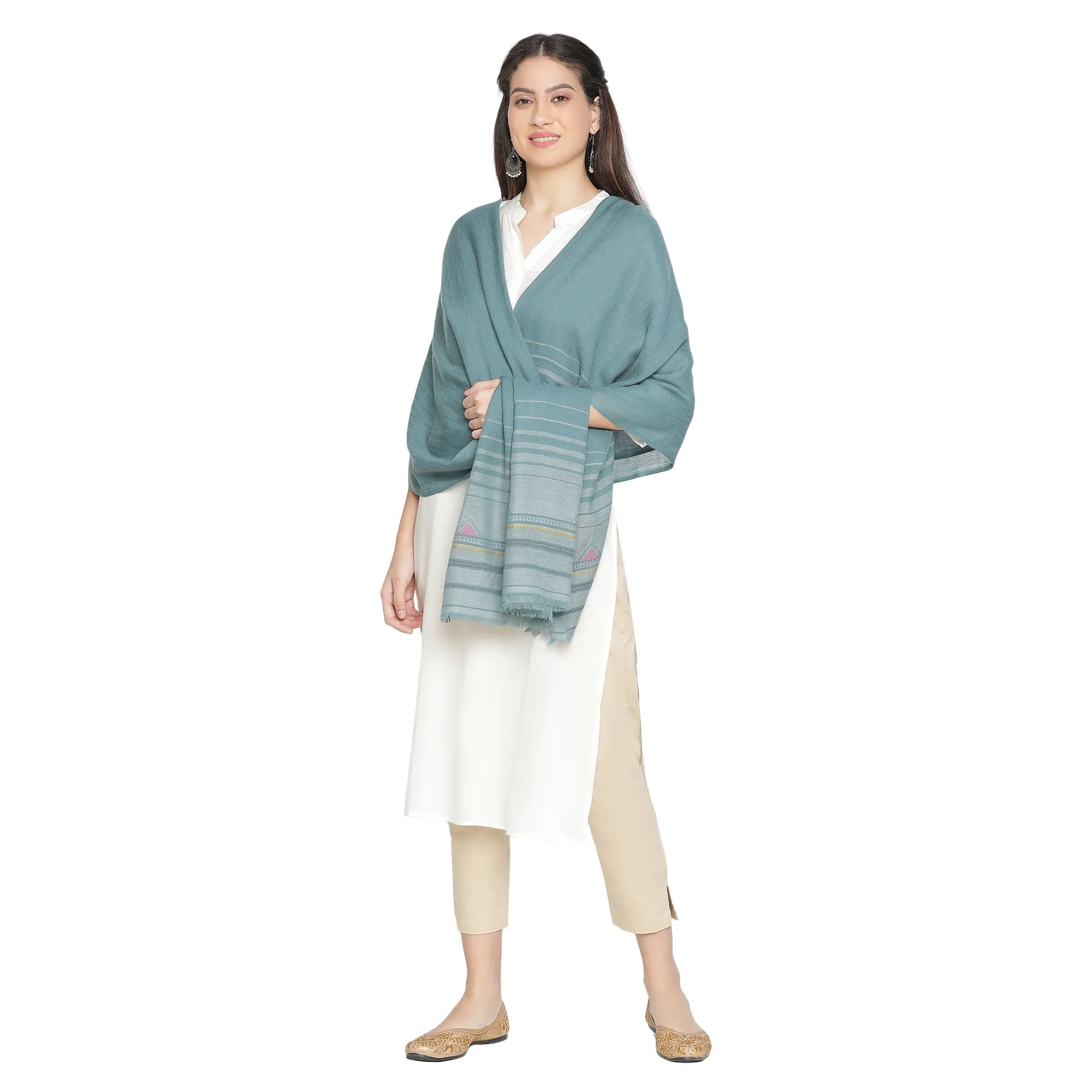 Triangle Dream Woolen Dobby Shawl