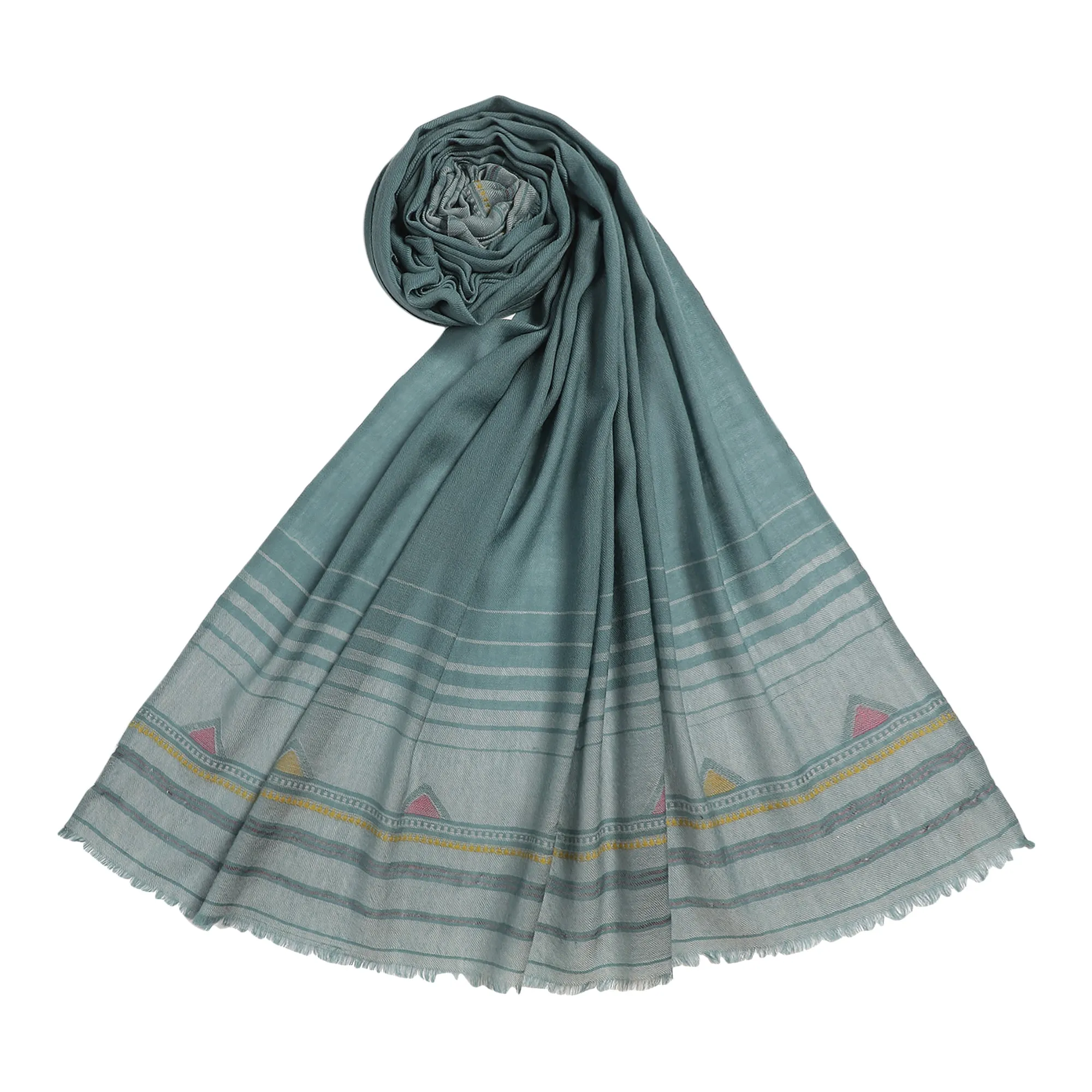 Triangle Dream Woolen Dobby Shawl