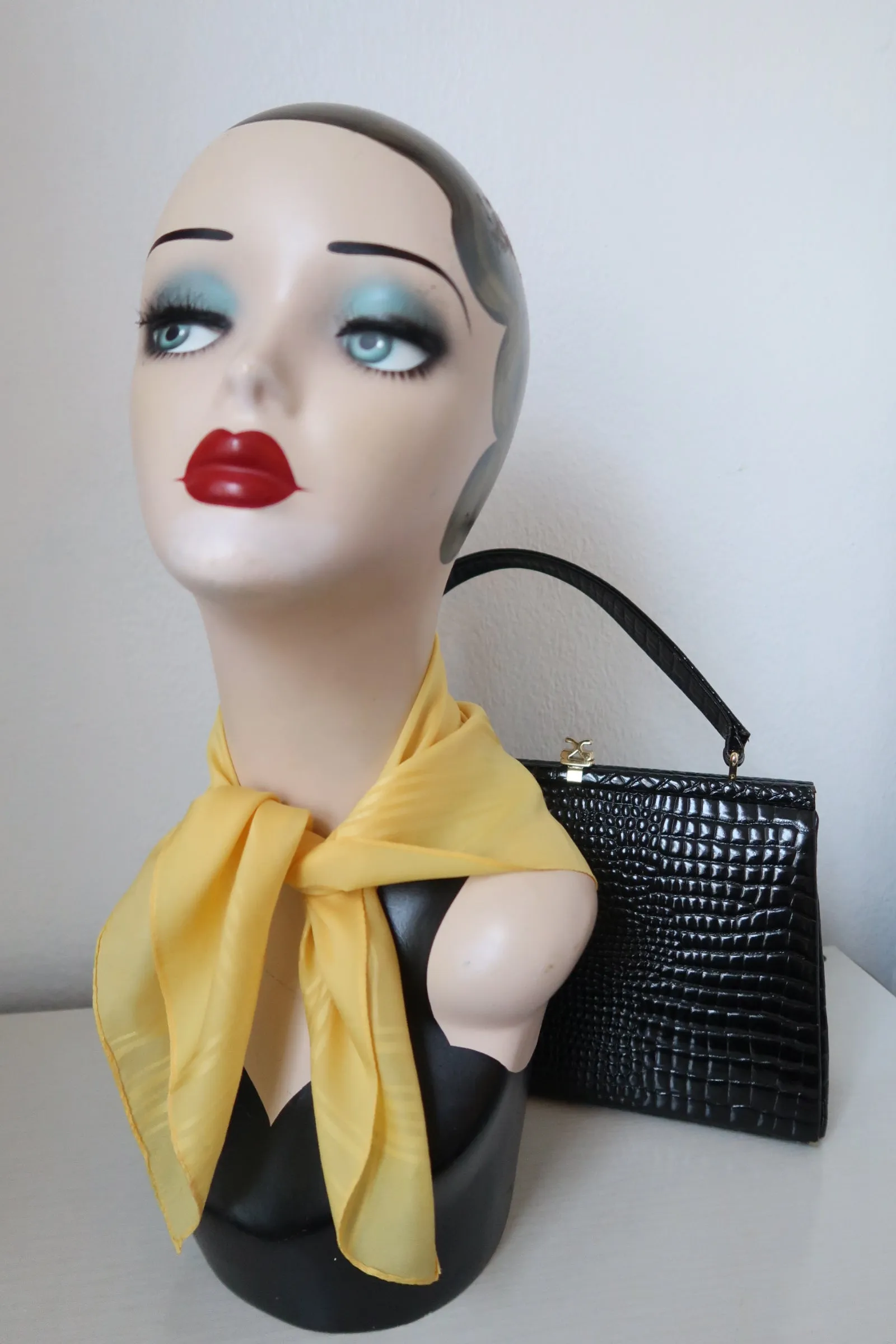 True Vintage Small Square Yellow Scarf