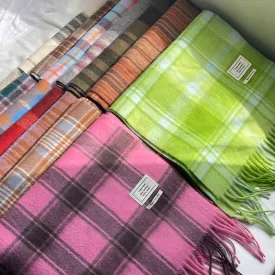 Unisex Vintage Matching Color Plaid Cashmere Scarf